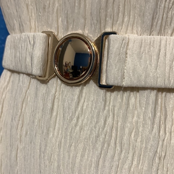 Cream Stretchy Dress size L - Picture 3 of 9